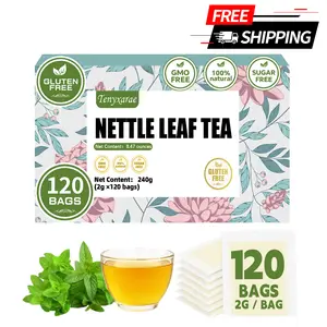 120-Count Organic Nettle Leaf Tea Bags (2g Each) | 100% Natural Nettle Leaves | Caffeine/Sugar/Gluten-Free Vegan Tea | Supports Metabolism Boost & Joint Comfort | Individually Wrapped Eco-Friendly Bags