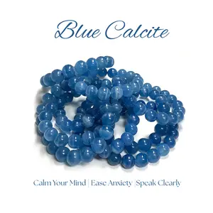 Lovskaya AAA Grade Blue Calcite Natural Crystal Bracelet 6MM 8MM 10MM Unisex Elegant Fashionable Jewelry for Various Occasions