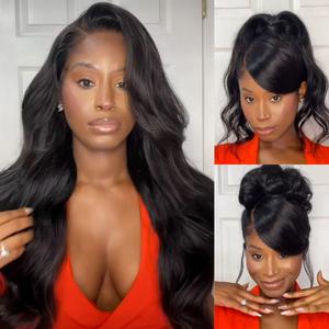UNice Glueless Side Part Loose Wave Wig with Drawstring Pre Everything 13x4 Lace Front Human Hair Wigs Put on and Go Beginners Friendly