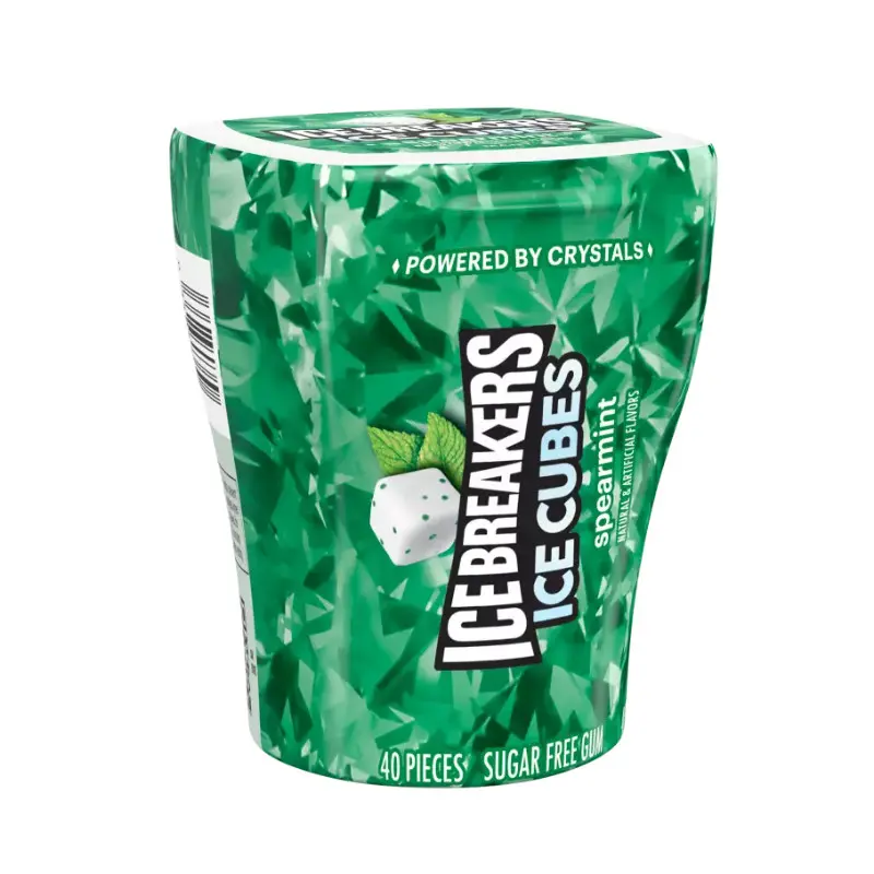 Ice Breakers Spearmint Sugar Free Chewing & Bubble Gum - 6 Cube Boxes, Compact, 40ct Each, Fresh Breath Snack for Parties, 40 Pieces, Fat Free, Long Lasting