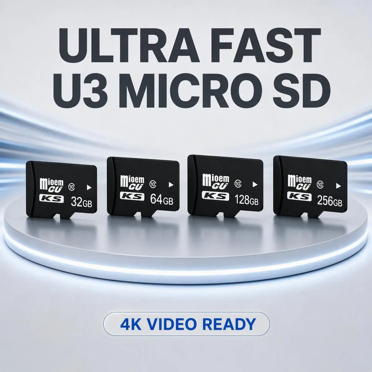U3 Micro SDXC Flash Memory Card 32GB 64GB 128GB Class 10 High Speed Durable Storage Memory Card for Security Camera Drone Gaming Tech Gift