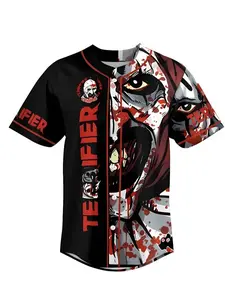 Horror Wild Baseball Shirt - "The Joker Movie" printed baseball shirt, horror movie sports shirt, 3D unisex baseball shirt suitable for both men and women