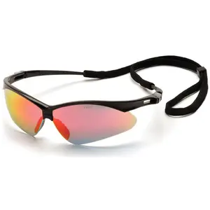 Pyramex PMXtreme Safety Glasses Black Frame with Ice Orange Mirror Lens