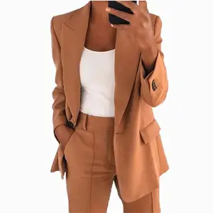 2025NewSpringandAutumnLapelHigh-GradeSlimFitTemperamentSuitCoat&TrousersSuitWomenWomenswearComfortrealcorporateoutfitswomenLongSleeveBasic