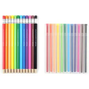 Colored Mechanical Pencil 2.6mm for Coloring and Drawing, Mechanical Colored Pencils,12pcs with extra 24 count colored leads