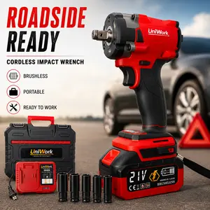 3-in-1 Cordless Impact Wrench Kit, Professional/DIY Brushless High Torque Electric Wrench Driver Set 1/2 & 1/4 Inch drive Updated Power Wrench with Complete Accessory for Tire Removal nuts & Daily Repair, CVT Maintenance, Industrial Work