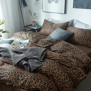 Leopard Comforter Set Queen Comforter Set 3 Pieces Leopard Print Comforter Soft Microfiber Bedding Set for All Animal Print Queen Size Comforter with 2 Pillowcases