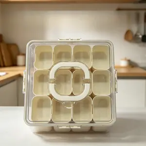 1pc Kitchen Spice Organizer, Luxury Home Use, Outdoor, Restaurant, Party, Multi-Compartment Condiment Box, Fruit, Dry Fruits, Snacks Storage