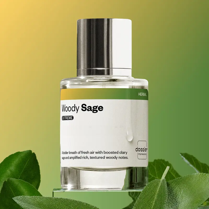 Woody Sage Extreme, Dossier, Unisex Perfume, 50ml, Parfum, Fig Tree, Grapefruit, Marine Notes, Ambrette, Clary Sage, Amberwood
