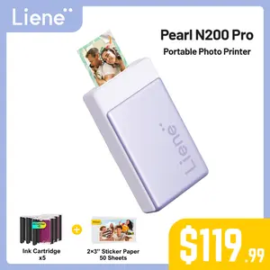 [LIVE ONLY] Liene Pearl N200 Pro Portable Photo Printer, Instant Mini Picture Printer for iPhone Smartphone, Thermal Dye Sublimation, Bluetooth Sticker Printer 50 Sheets 2x3 Adhesive Paper & 5 Cartridges, New Arrivals, TechVibes