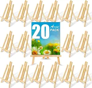 Wood Easels, Easel Stand for Painting Canvases, Art, and Crafts. (11.8 inch, 20 Pack), Tripod, Painting Party Easel, Kids Student Table School Desktop, Portable Canvas Photo Picture Sign Holder.