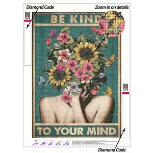 5D DIY Diamond Painting|Pop Blooming Women Embroidery Mosaic Art, Flowers And Women Canvas Wall Art Print. Home Decor Diamond Painting, Handmade Decorative Painting, DIY Your Own Wall Art, Enjoy The Fun Of Hands-On, Best Gift For Friends Picture Art