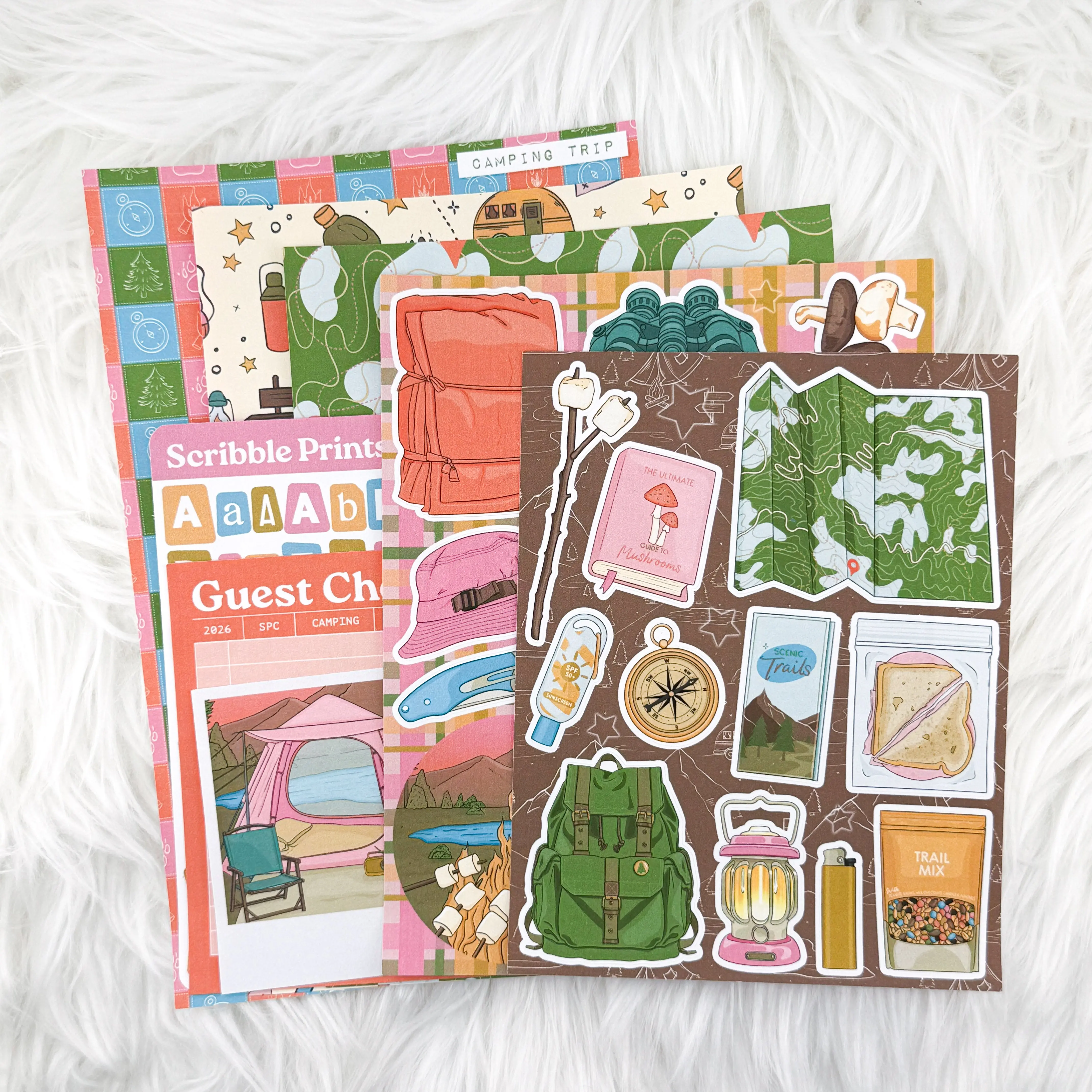 Camping Trip Junk Journal Sticker Kit