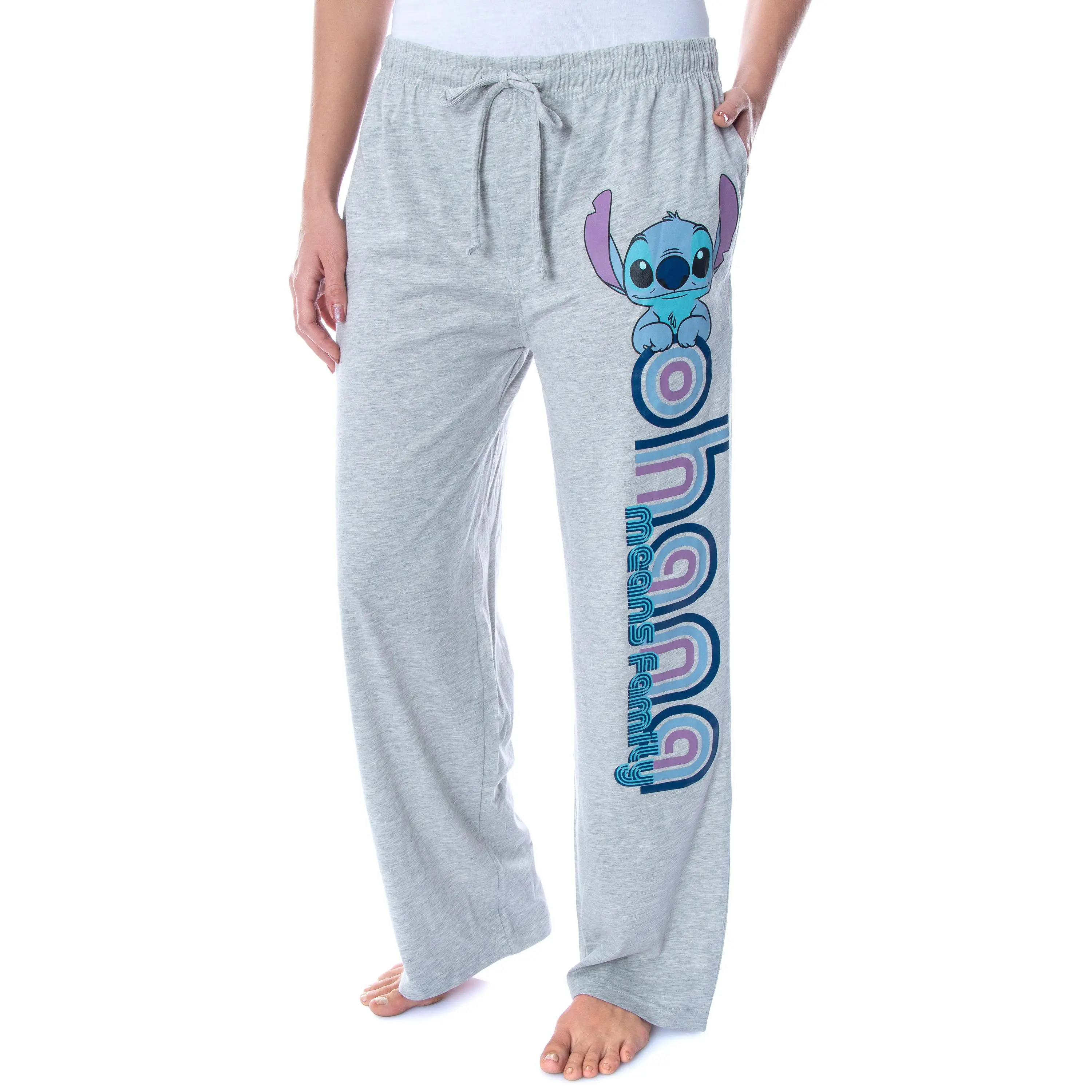 Disney Women's Lilo And Stitch Ohana Soft Touch Cotton Pajama Pants, Animation, Alien
