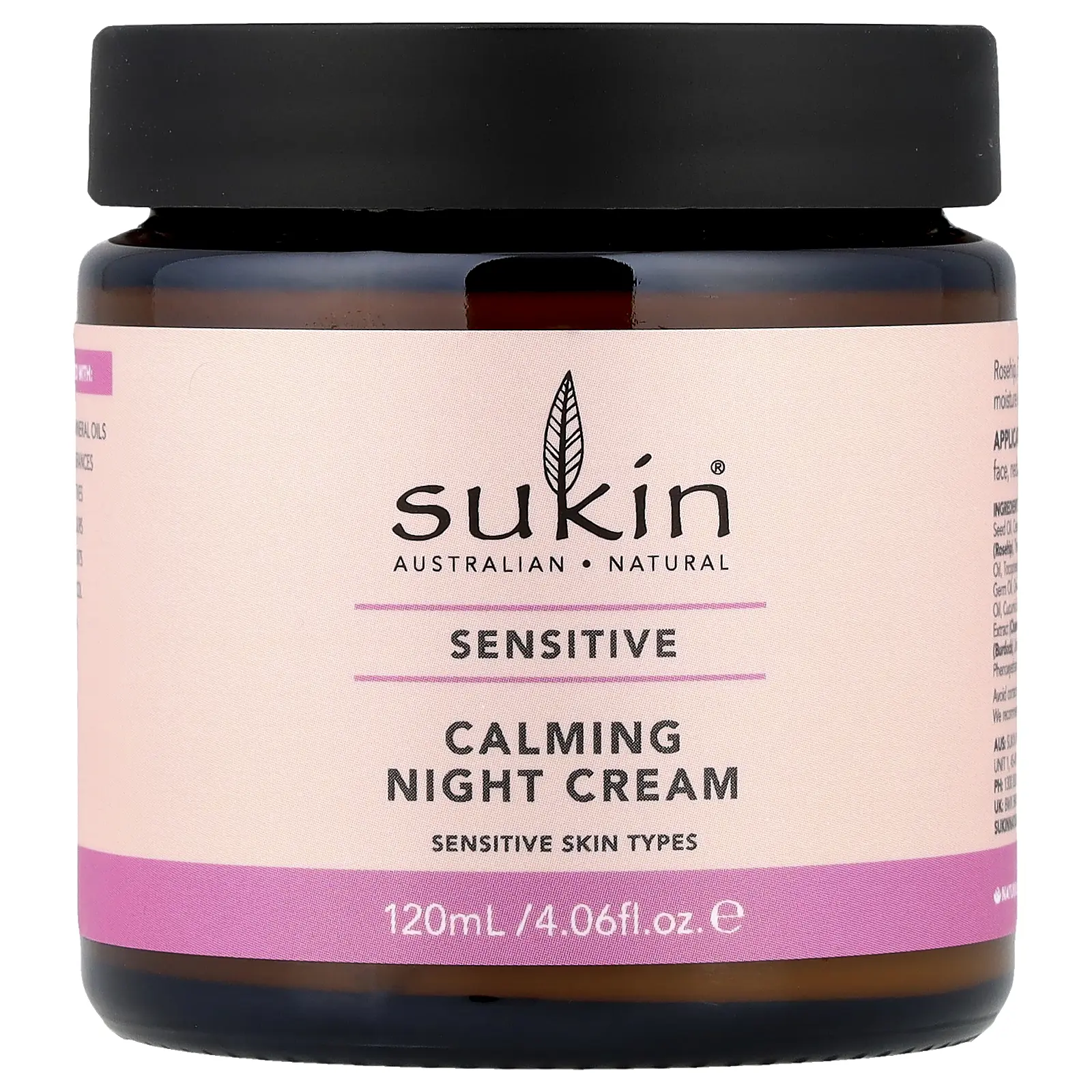 Sukin Calming Night Cream, Sensitive Skin Types,  4.06 fl oz (120 ml)