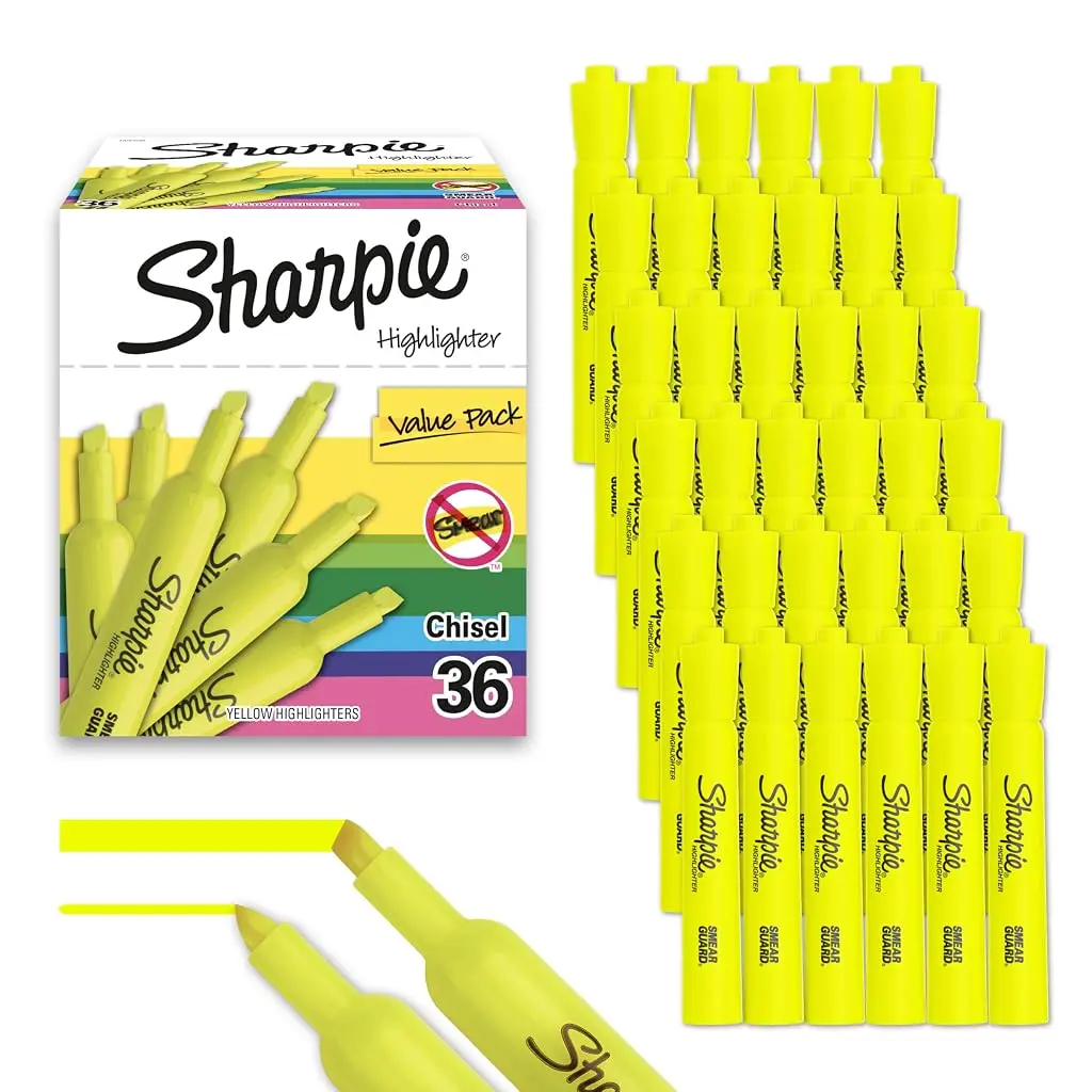 Sharpie Chisel Tip Tank Style Highlighter, Fluorescent Yellow - (1920938)