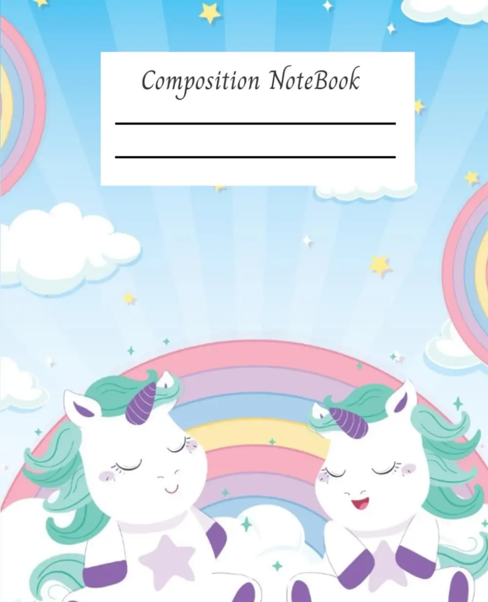 Composition Notebooks: Rainbow Unicorn Notebook For Kids (Preschool K-2 Handwriting Practice)