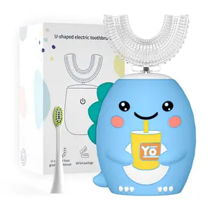 Kids Electric U Shaped Toothbrush Unicorn Rechargeable sonic Toothbrush with Pack Kids Toothpaste Bundle, Waterproof Cleansing Oral