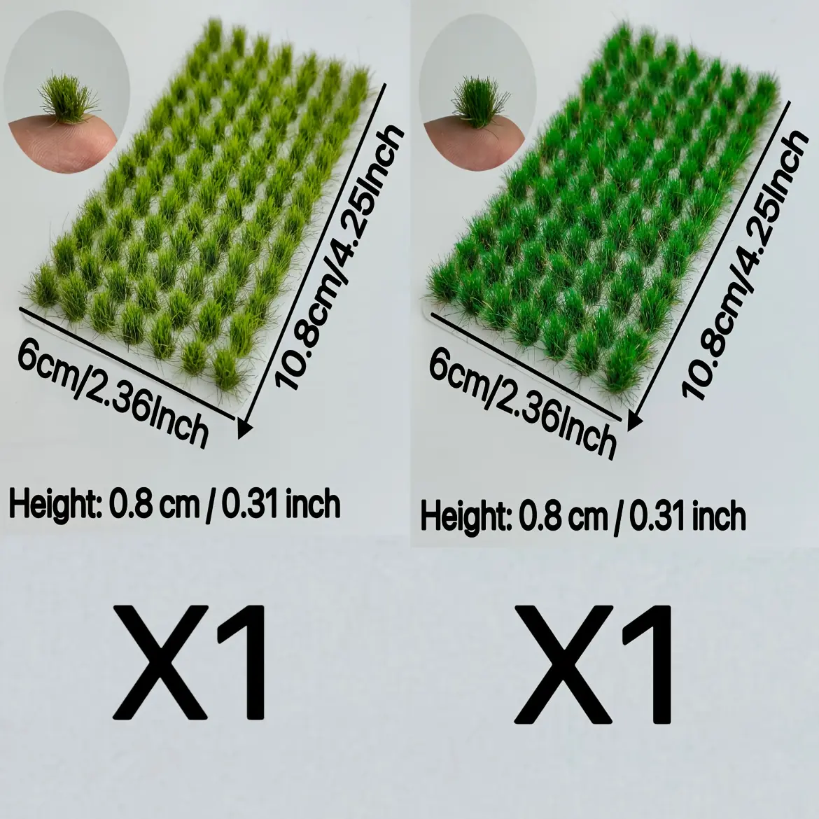 91 Pcs X 2 Boxes Dual Season Static Grass Clusters, Faux Greenery Plants, Resin Landscape Fake Moss, Train Railway Artificial Lawn, Total 182 Pieces