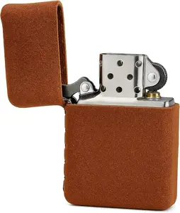 Leather Lighter Case Compatible Zippo Classic Size - Lighter Cover and Pouch for Zippo Top Grain Leather Pouch in Brown