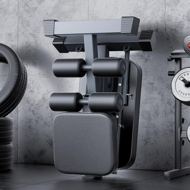 8-in-1 Adjustable Weight Bench - 6-Level Slope Fitness Bench with 1000LBS Load Capacity Triangular Mechanical Structure Full Folding Design for Home Gym Strength Training Standard-Black