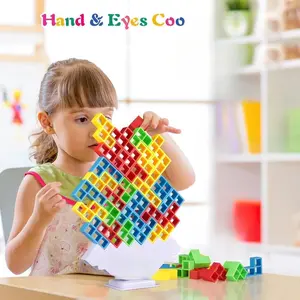 Hand & Eyes Coo Balance Board Games Stacking Game Tetra Tower Game for Kids Teens & Adults Party Christmas Gift Perfect for New Year Birthday Children's Day
