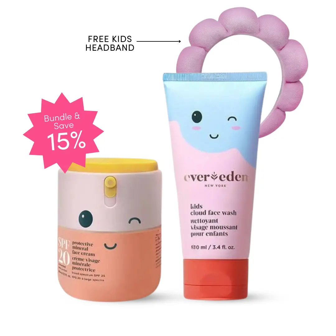 Evereden Kids Healthy Morning Duo - Cloud Face Wash & Mineral Face Cream - Safe Skincare for 4-in-1 Daily Protection - Gentle, Dermatologist-Tested Fo