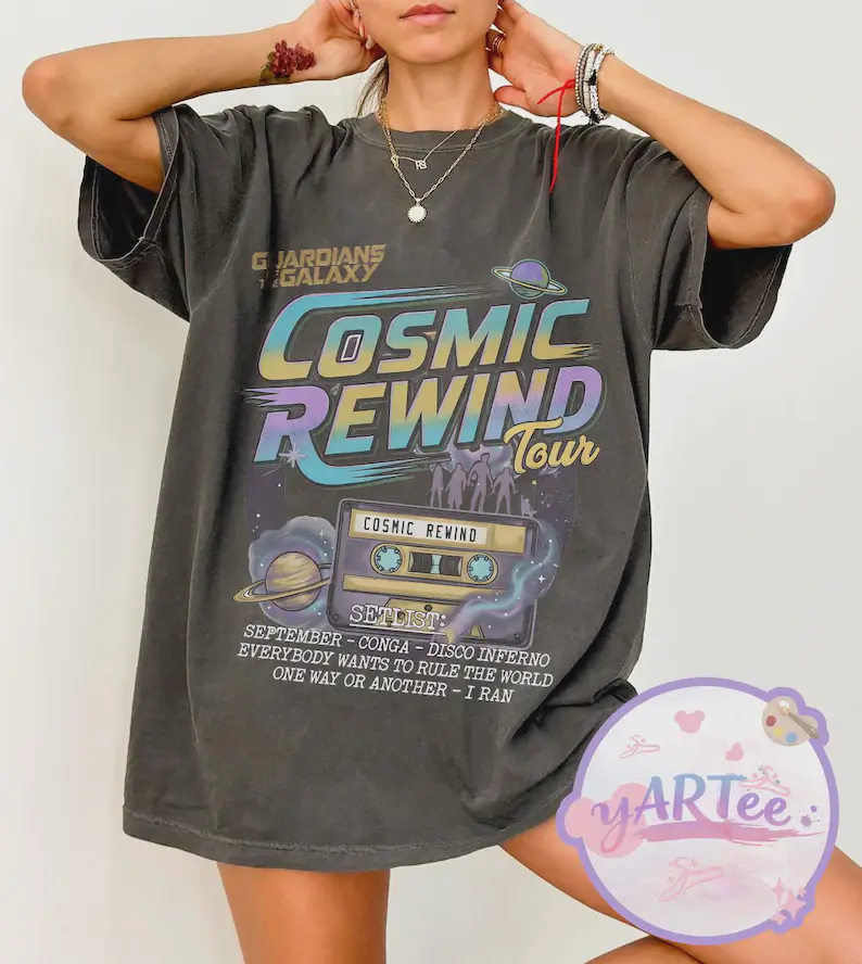 Comfort Colors® Cosmic Rewind Tour T-Shirt, Epcot Trip Matching Tee, Cosmic Rewind Set List Shirt