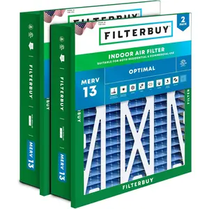 Filterbuy 20x20x5 Air Filter (2-Pack), Pleated MERV 13 Optimal Defense HVAC AC Furnace Air Filters for Honeywell Return Grille FC40R1003