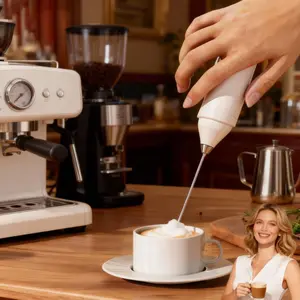 Electric Mini Cream Whipper Mixer, Powered by 2 Aa Batteries (not Included), Compact Electric Whisker for Baking & Cooking