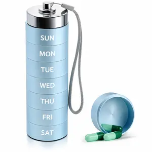 Premium Aluminum Pill Box for Game Day & Daily Supplements 7-Day 4-Times Waterproof