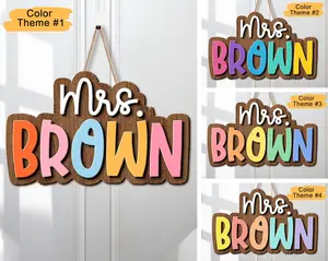 Teacher Gifts, Personalized 3D Teacher Door Hanger, 3D Teacher Name Sign, Teacher Appreciation Gifts, Classroom Door Hanger, Classroom Decor