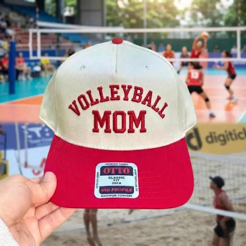 Volleyball Mom Hat: Varsity Embroidered Trucker Cap Gameday Sports Fan Gift