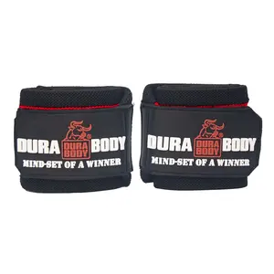 Durabody Sports 18" Red & Black Guardian Premium Weightlifting Wrist Wraps - No Thumb Cord