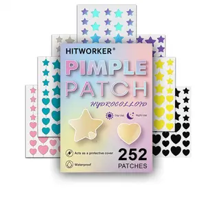 Hydrocolloid Acne Pimple Patch with Star & Heart Shaped, 252pcs/box Waterproof Protective Facial Acne Covering Patch, Girl Skincare Products for Face and Skin, Facial Patches