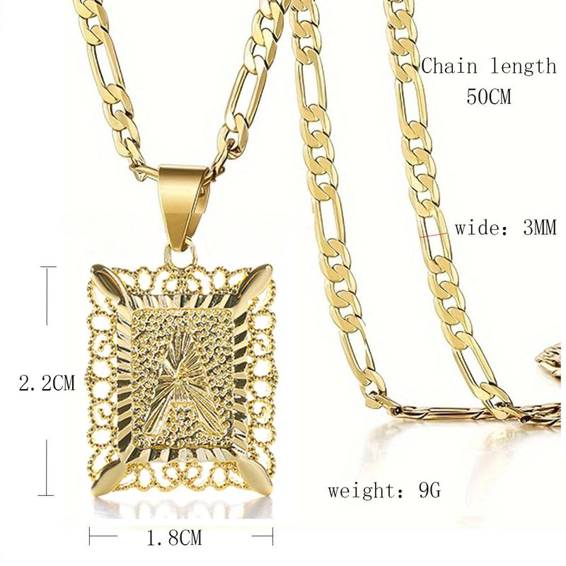 letter A-Z name initials necklace for men and women, birthday special holiday gift, basic style, simple and elegant men jewelry