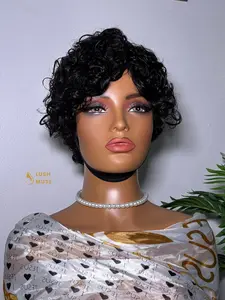 100% Human hair Short Curly Bob Wig