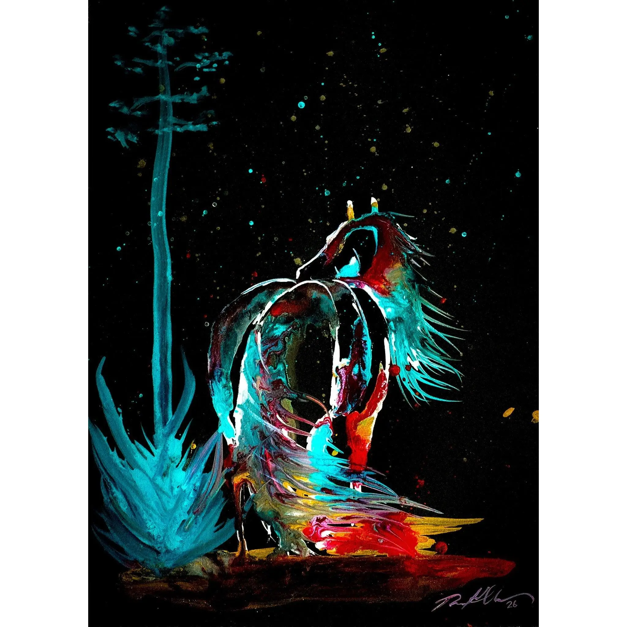 Tara Heckman Artistic Night Sky Stargazing Print, Matte Paper Wall Decor Poster, Home Room Decoration