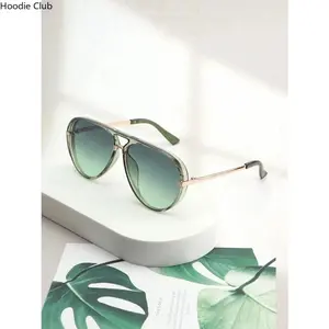 Women's Ombre Tinted Lens Aviator Sunglasses, Trendy Aesthetic Fashion Eyewear with Lightweight Durable Frames, Vintage Casual Shades Ideal for Everyday Wear, Outdoor Activities, Travel, Beach & Street Style Outfits, Must-Have Fashion Accessories for Wome