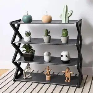 Multifunctional Adjustable Vertical Shoe Rack, Tier Shoe Rack, Shoe Rack Shelf, 1 Count 4 Layer Space Saving Shoe Storage Rack, Home Organizer for Living Room, Plant & Book Storage Rack