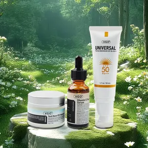 vgo 3-in-1 skincare Vitamin C Facial Serum, Snail Mucin 92% Moisturizer & Universal Tinted Moisturizer SPF 50+ – For All Skin Types.  Hydrates, Protects Sun, Soothes & Repairs. Light, Fast-Absorbing SkincareMustHaves barrier moisturizer