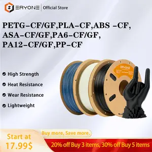 ERYONE PETG-CF Filament 1kg 3D Printing Filament with 15% Carbon Fiber High Rigidity & Toughness 1.75mm +/- 0.03mm for Durable Prints