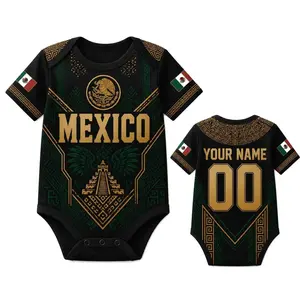 Personalized Mexico Baby Soccer Bodysuit, Custom Name Mexico Football Onesie, Mexican Fan Baby Gift, Mexico Team Baby Outfit 7Y5