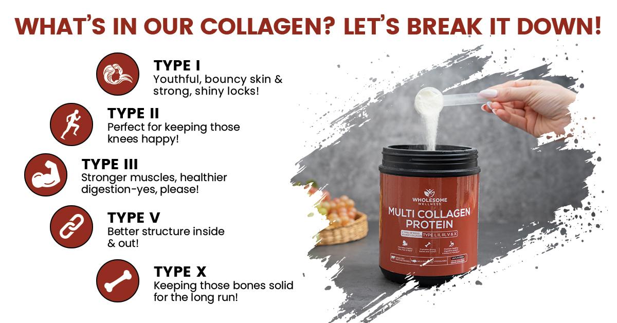 Multi Collagen Protein Powder Hydrolyzed (Type I II III V X) Grass-Fed All-in-One Super Bone Broth + Collagen Peptides - Premium Blend of Grass-Fed Beef, Chicken, Wild Fish, Eggshell Collagen