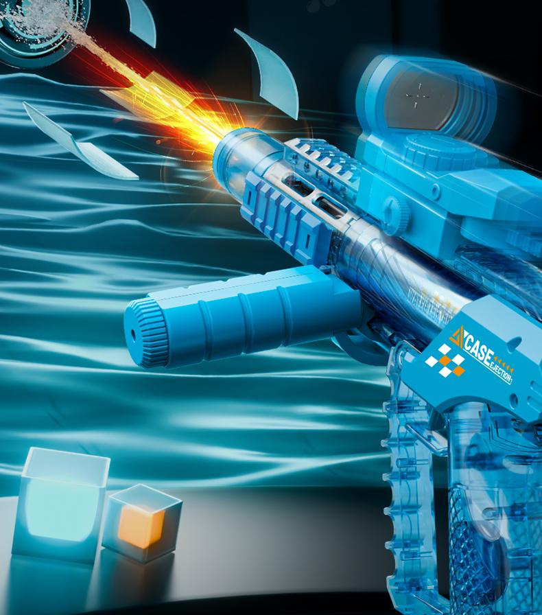  Flood Dragon Automatic Electric WaterGun IP67 Waterproof, with Large Capacity Powerful Spray Super LongShooting & Lighting Function USB Charging CableDurable FlameSpray , SummerParty Outdoor Pool and beach toys