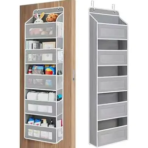 Five-Layer Door Hanging Storage Box with 5 Large Pockets, Anti-Tip 44lb Capacity, Ideal for Bedroom, Bathroom, Kitchen, Kids' Room