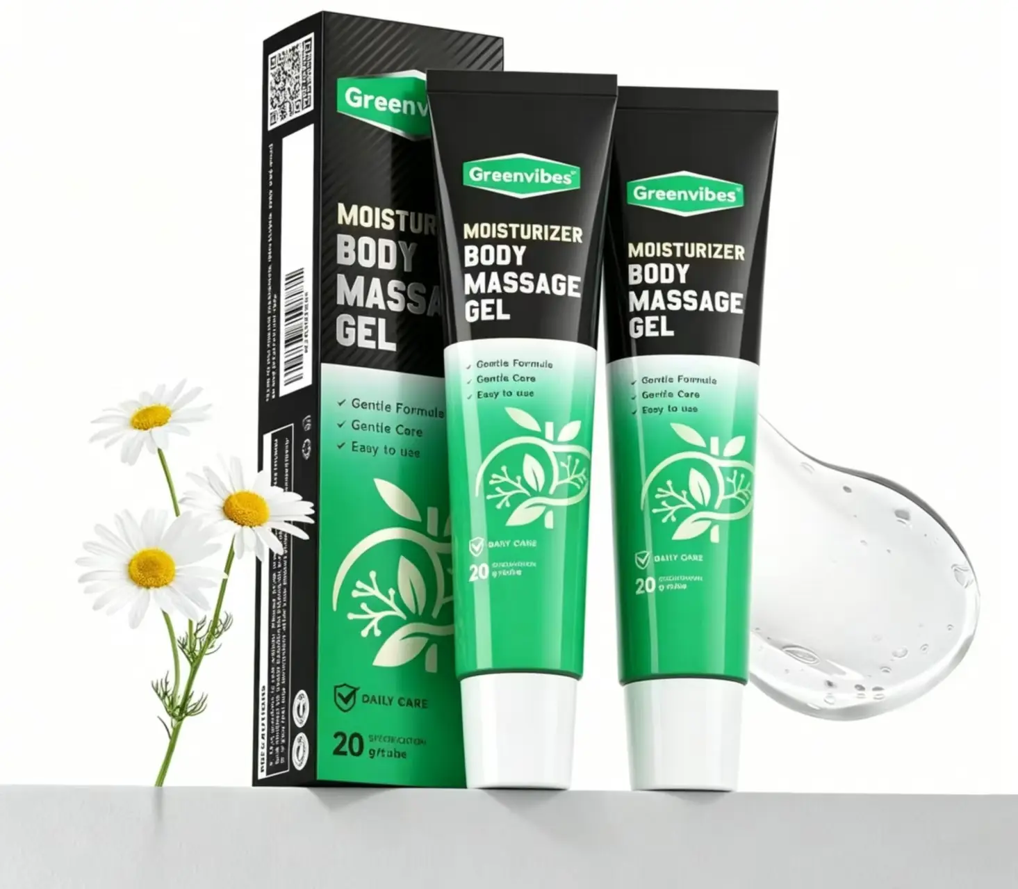 Body Massage Gel, Cooling Soothing Herbal Gel with Poria Cocos, Fast Absorbing Moisturizing Massage Cream