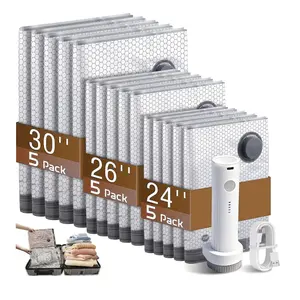 2026 Upgraded Version X7 Wireless Travel Vacuum Bag Set with Rechargeable Air Pump 15-Piece Cabin Size Compression Packing Bags for Suitcases Luggage Space-Saving Clothes Zipper Bags