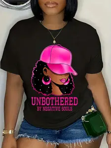 100% Cotton African American Afro Queen Sassy Black Woman Unbothered T-Shirt