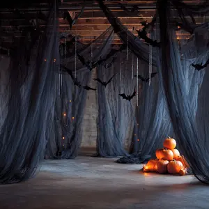 Large Gauze Fabric 5.3x33.8 Feet, Dark Theme Party Decoration, Entrance Hanging Design, Halloween/theme Party Decorations
